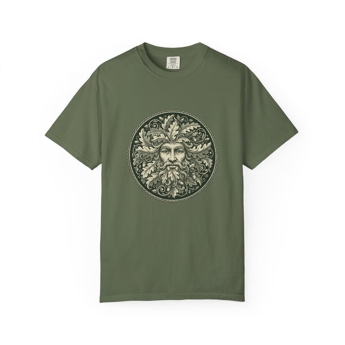 Green Man Oak Leaf and Acorn Medallion T-Shirt