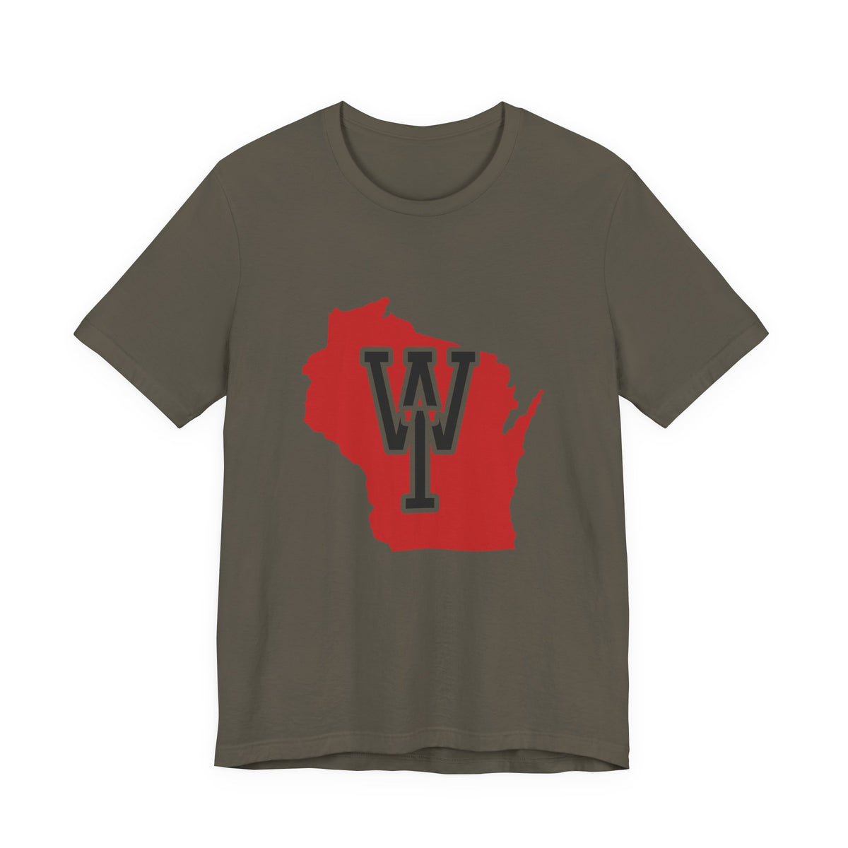 Wisconsin Varsity Monogram Map T-Shirt