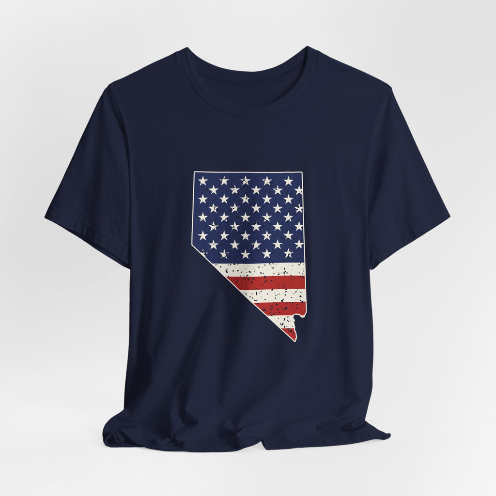 Nevada American Flag Map T-Shirt