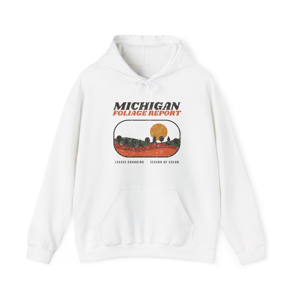 Michigan Foliage Report Retro Landscape Hoodie