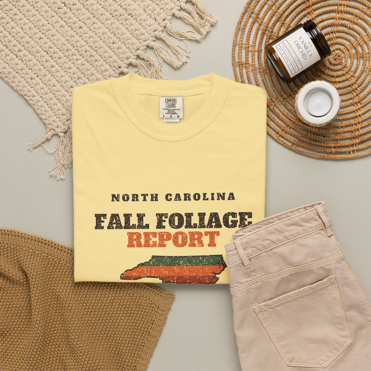 North Carolina Fall Foliage Report Map T-Shirt