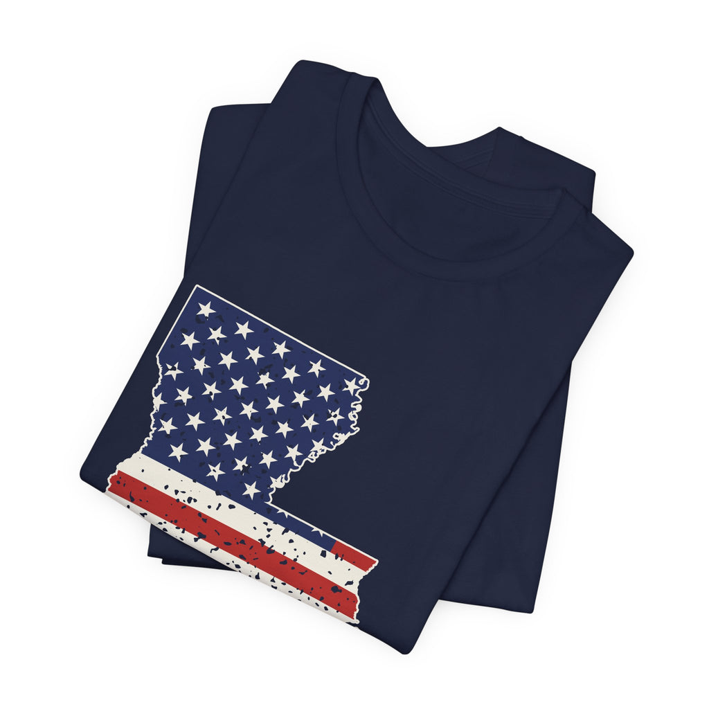 Louisiana American Flag Map T-Shirt