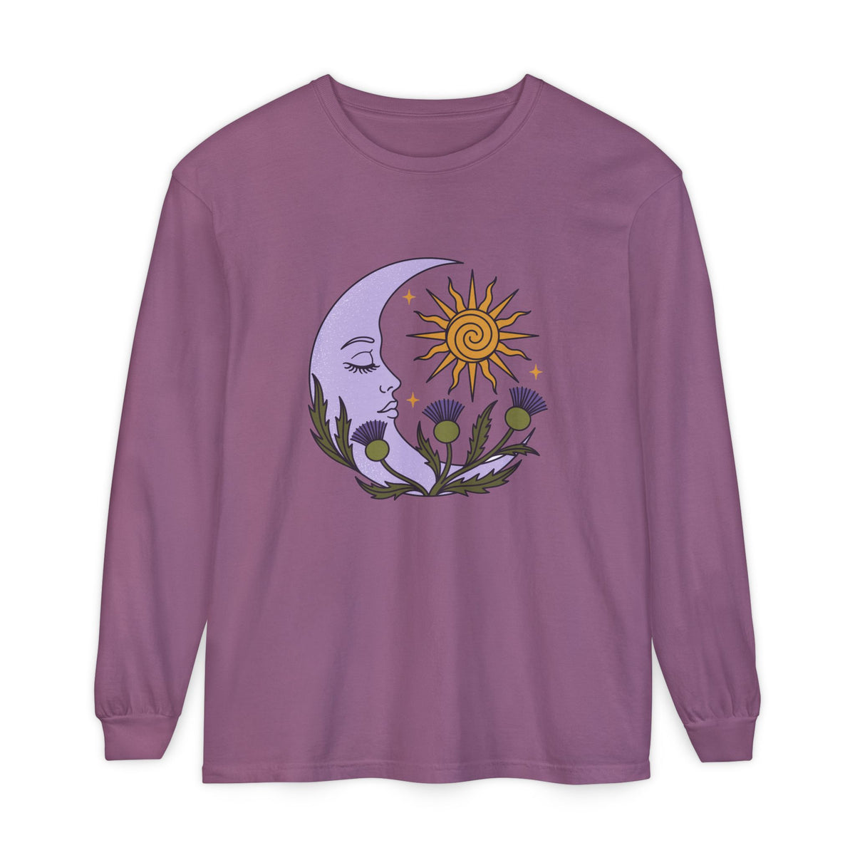Thistle Moon Celestial Sun and Stars Long Sleeve Tee