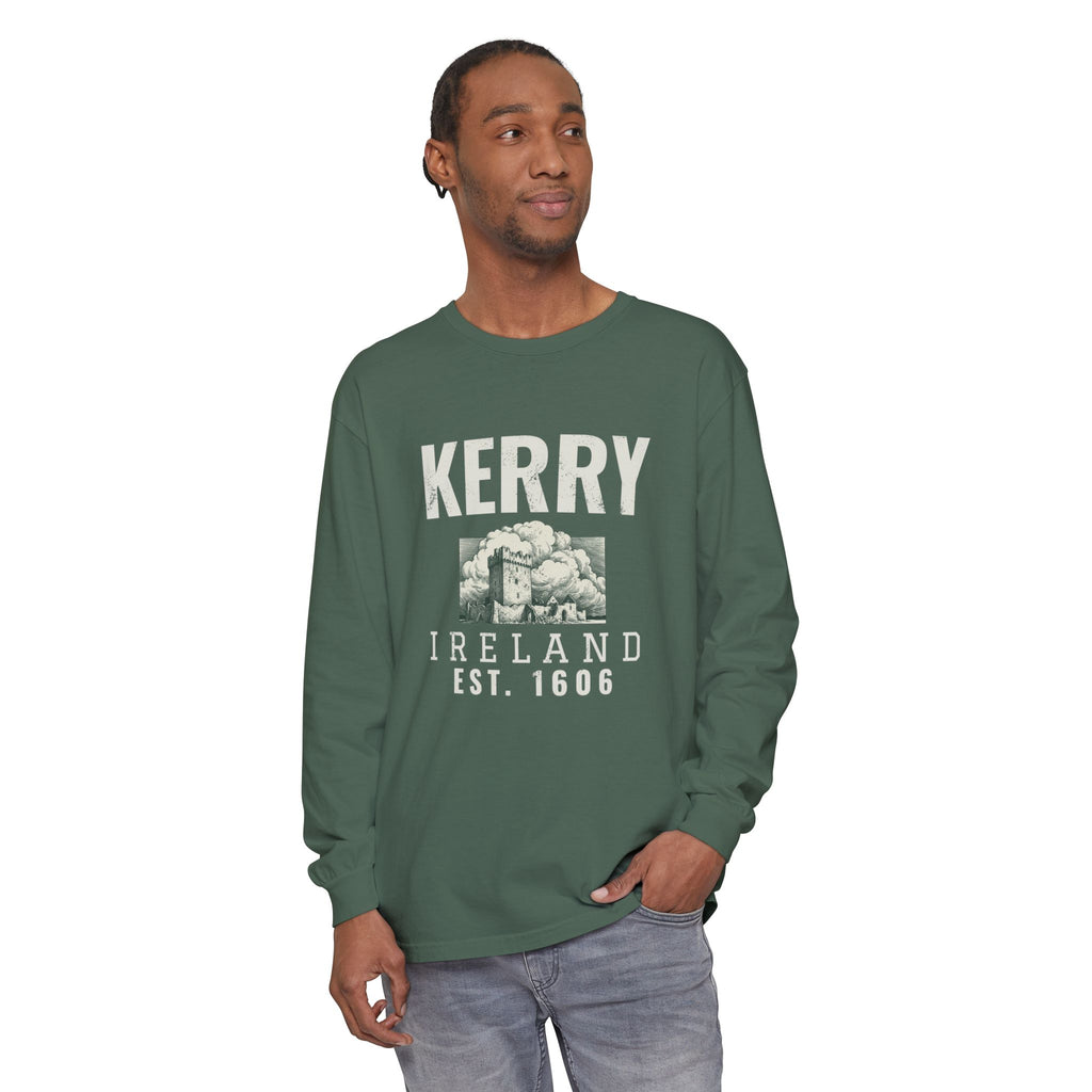 Kerry Ireland Est 1606 Castle Tower Sketch Long Sleeve Tee