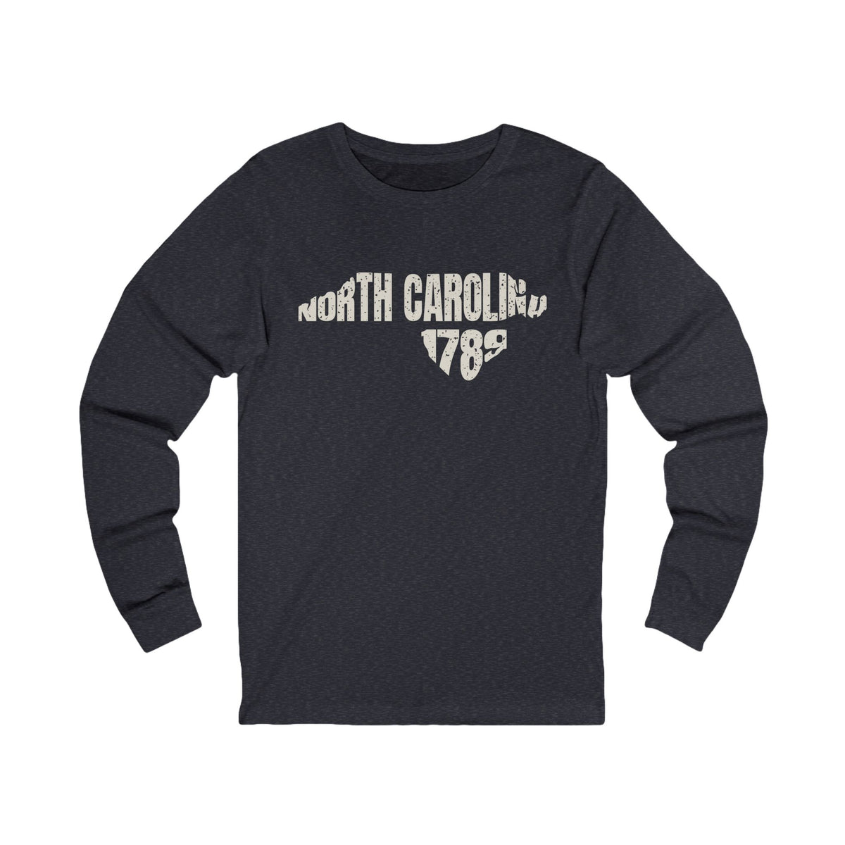 North Carolina Vintage Letters Map Long Sleeve Tee