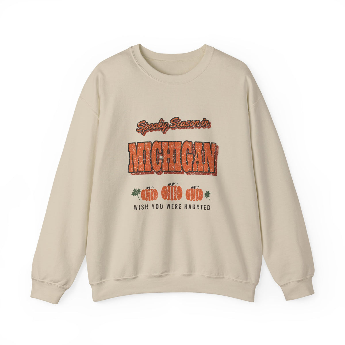 Spooky Season in Michigan Vintage Postcard Crewneck Sweatshirt