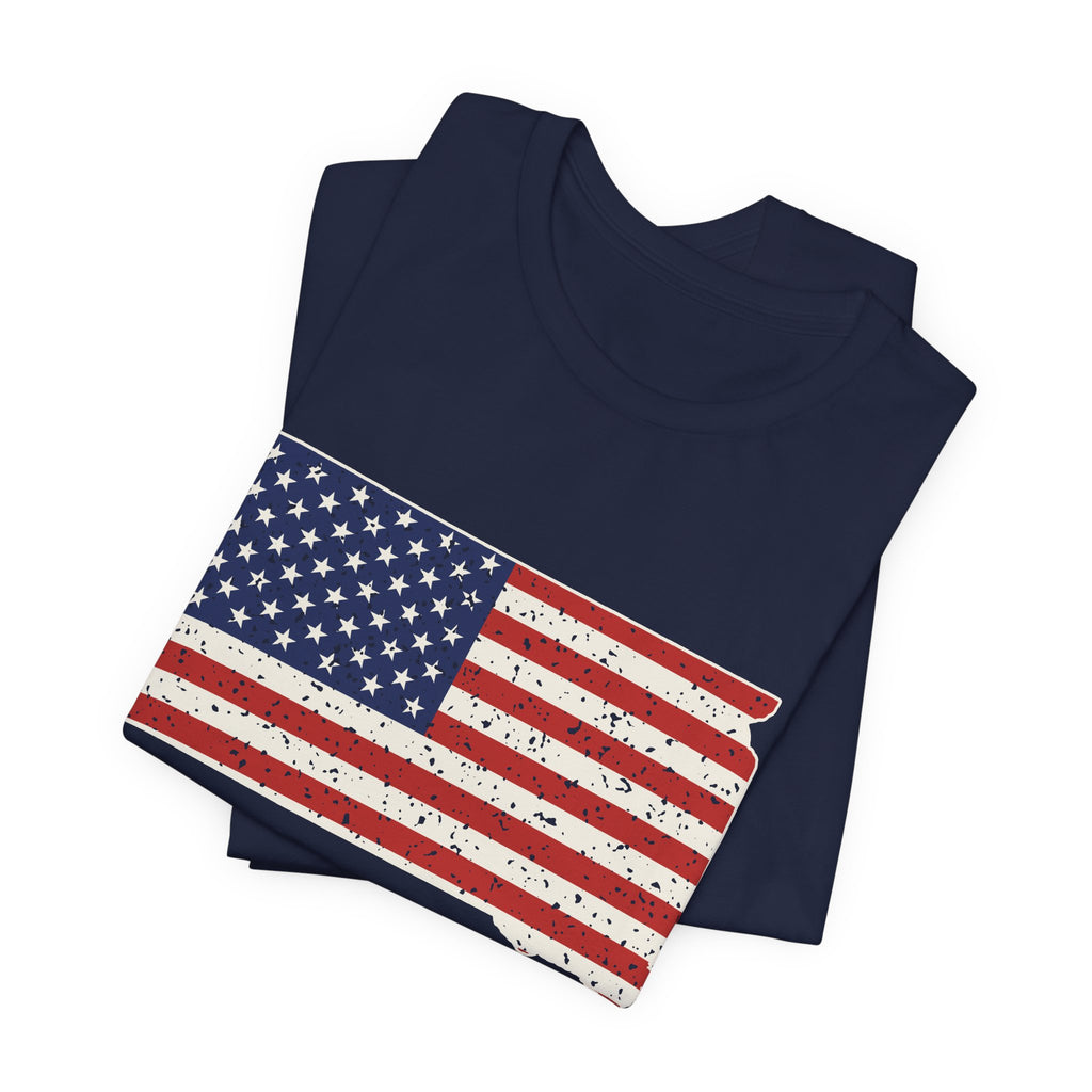 South Dakota American Flag Map T-Shirt