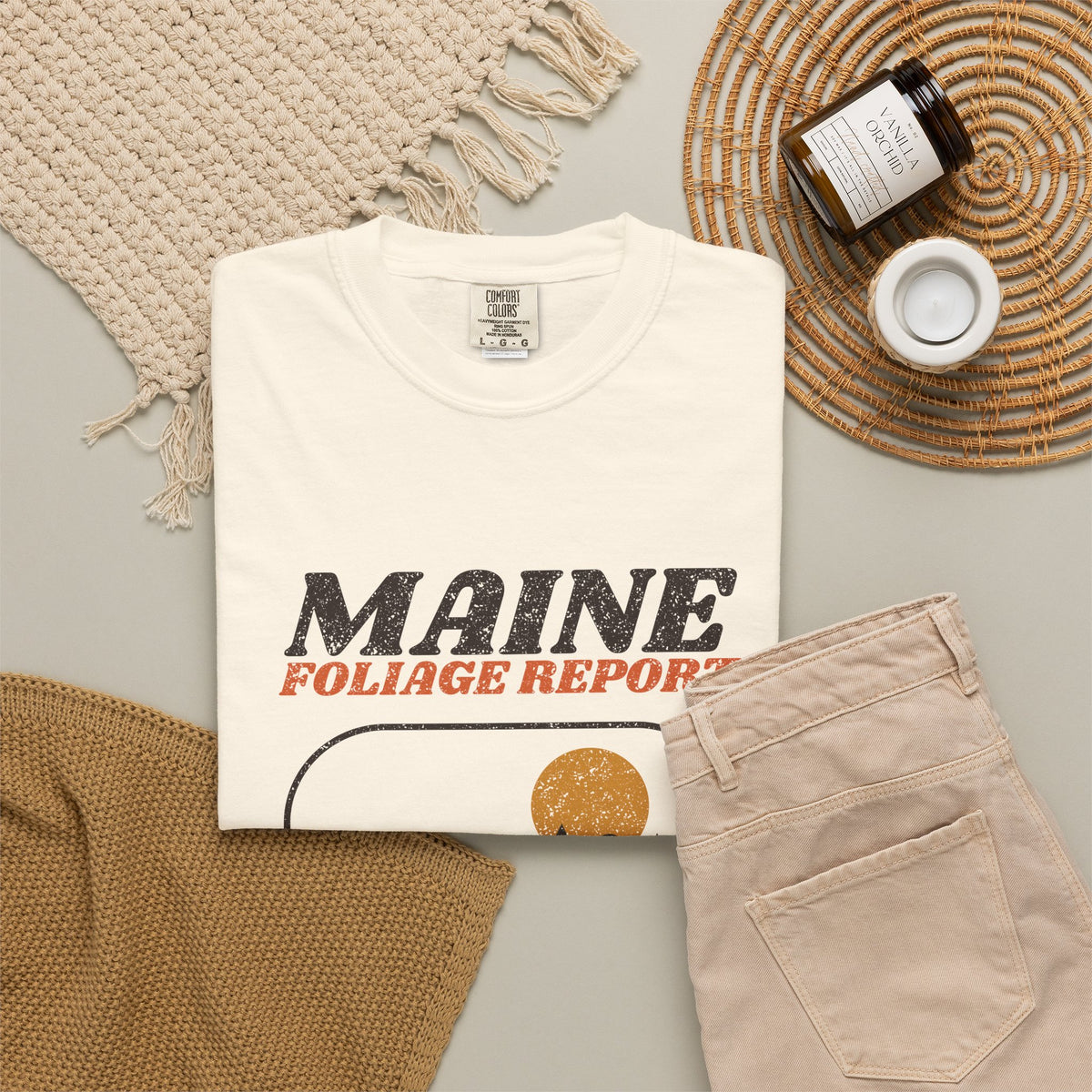 Maine Foliage Report Retro Landscape T-Shirt
