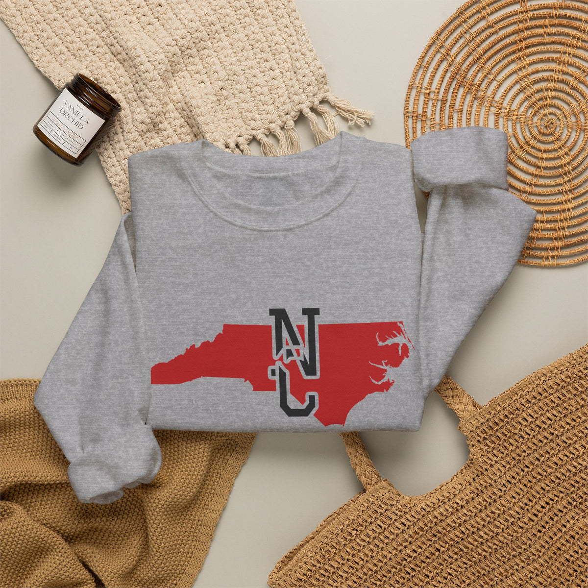 North Carolina Varsity Monogram Map Crewneck Sweatshirt