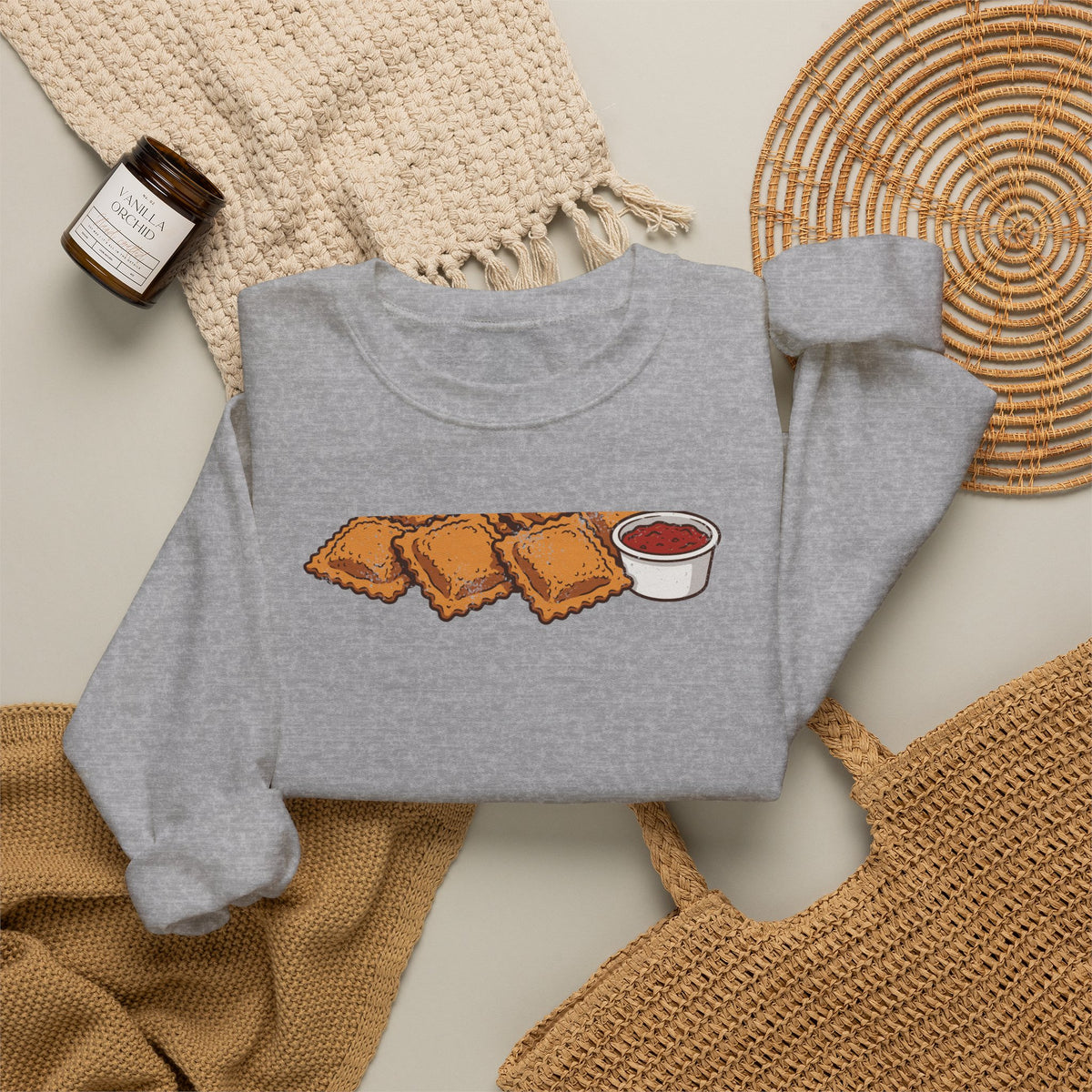 St Louis Toasted Ravioli Retro Food Illustration Crewneck Sweatshirt