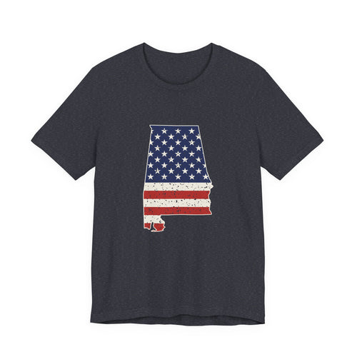 Alabama American Flag Map T-Shirt