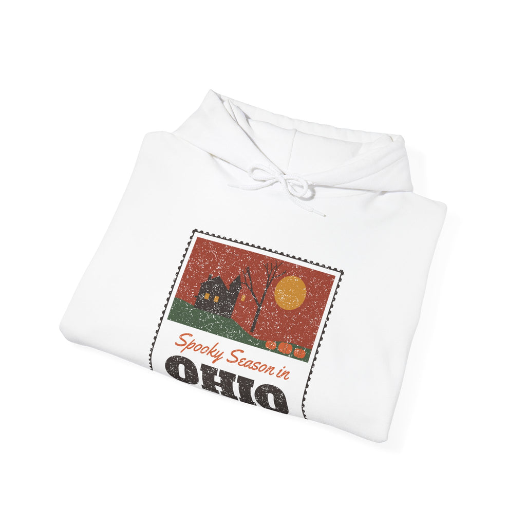 Spooky Season in Ohio Haunted Postcard Hoodie