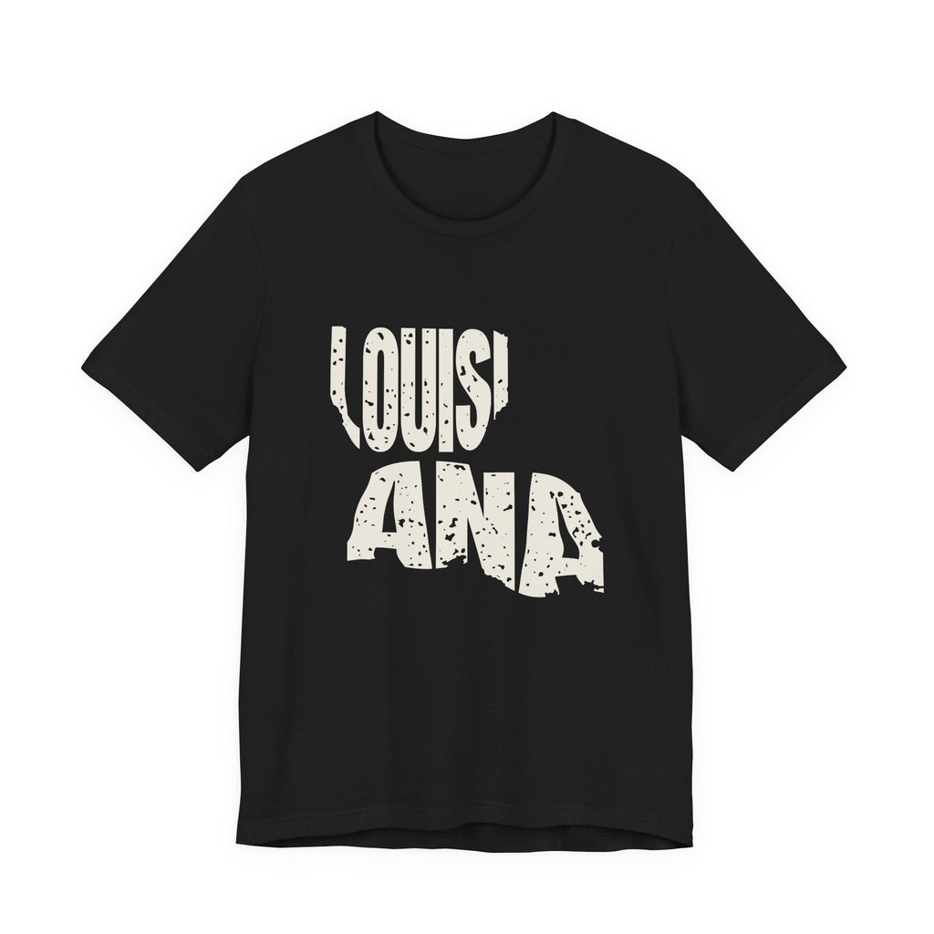 Louisiana Vintage Letters Map T-Shirt