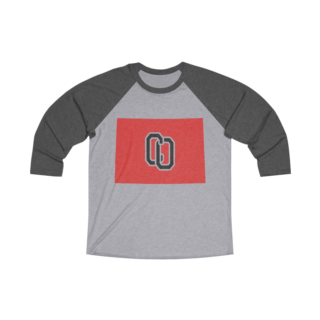 Colorado Varsity Monogram Map Raglan 3/4 Sleeve Tee