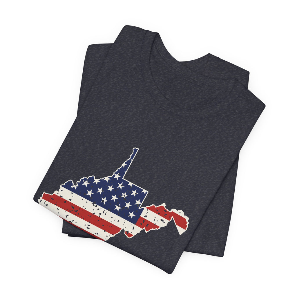 West Virginia American Flag Map T-Shirt