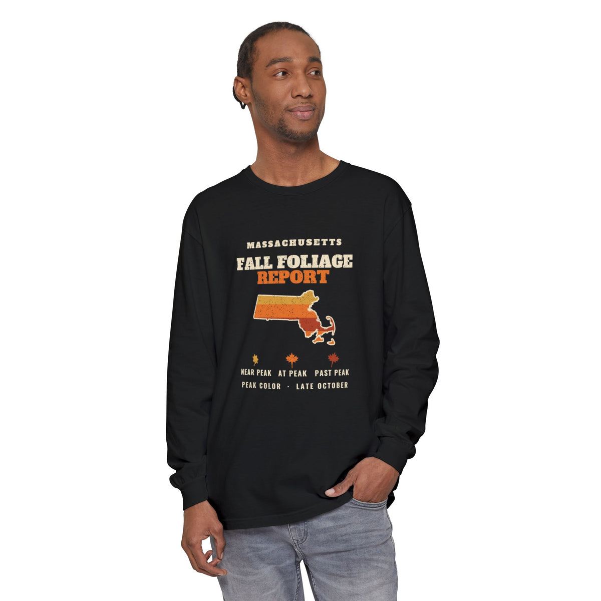 Massachusetts Fall Foliage Report Map Long Sleeve Tee