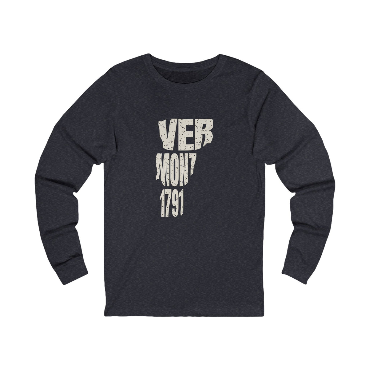 Vermont Vintage Letters Map Long Sleeve Tee