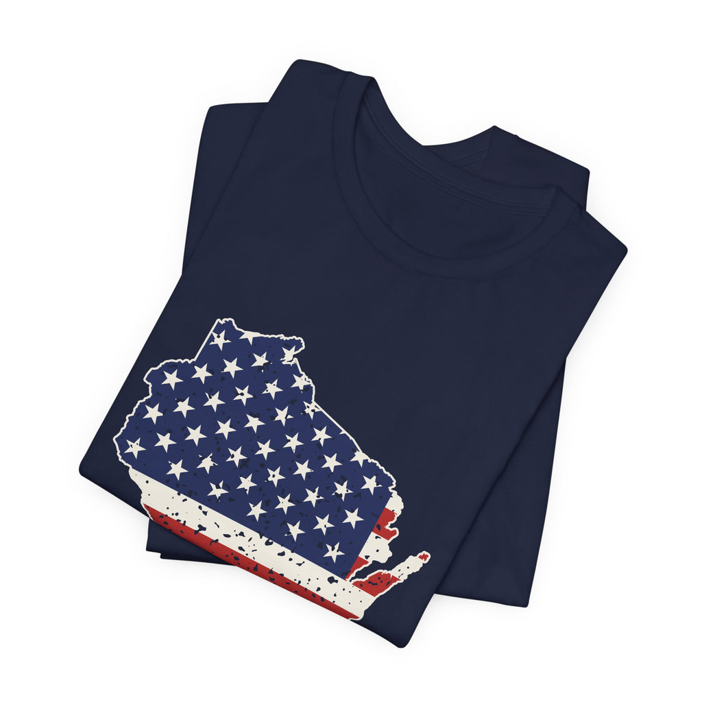 Wisconsin American Flag Map T-Shirt