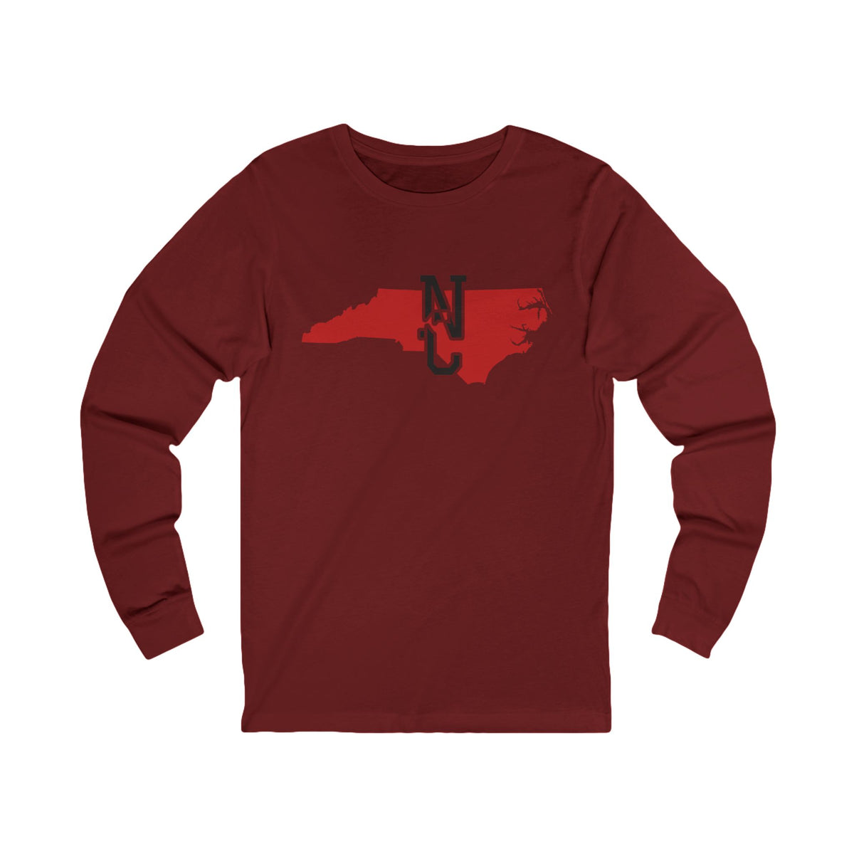 North Carolina Varsity Monogram Map Long Sleeve Tee