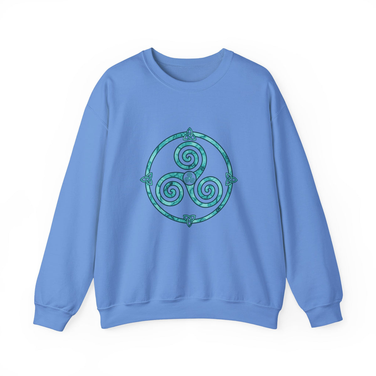 Celtic Triskele Spiral Trinity Knot Turquoise Crewneck Sweatshirt