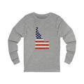 Idaho American Flag Map Long Sleeve Tee