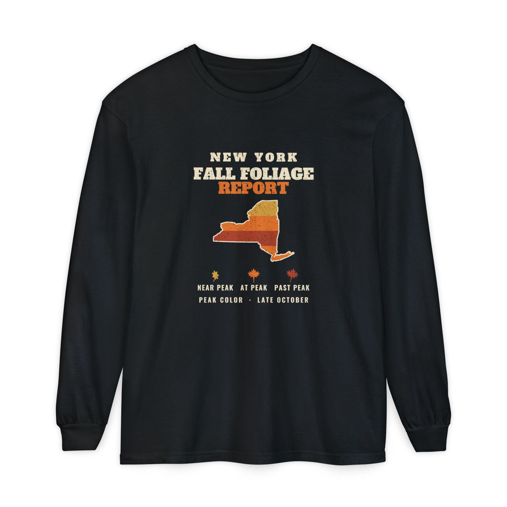 New York Fall Foliage Report Map Long Sleeve Tee