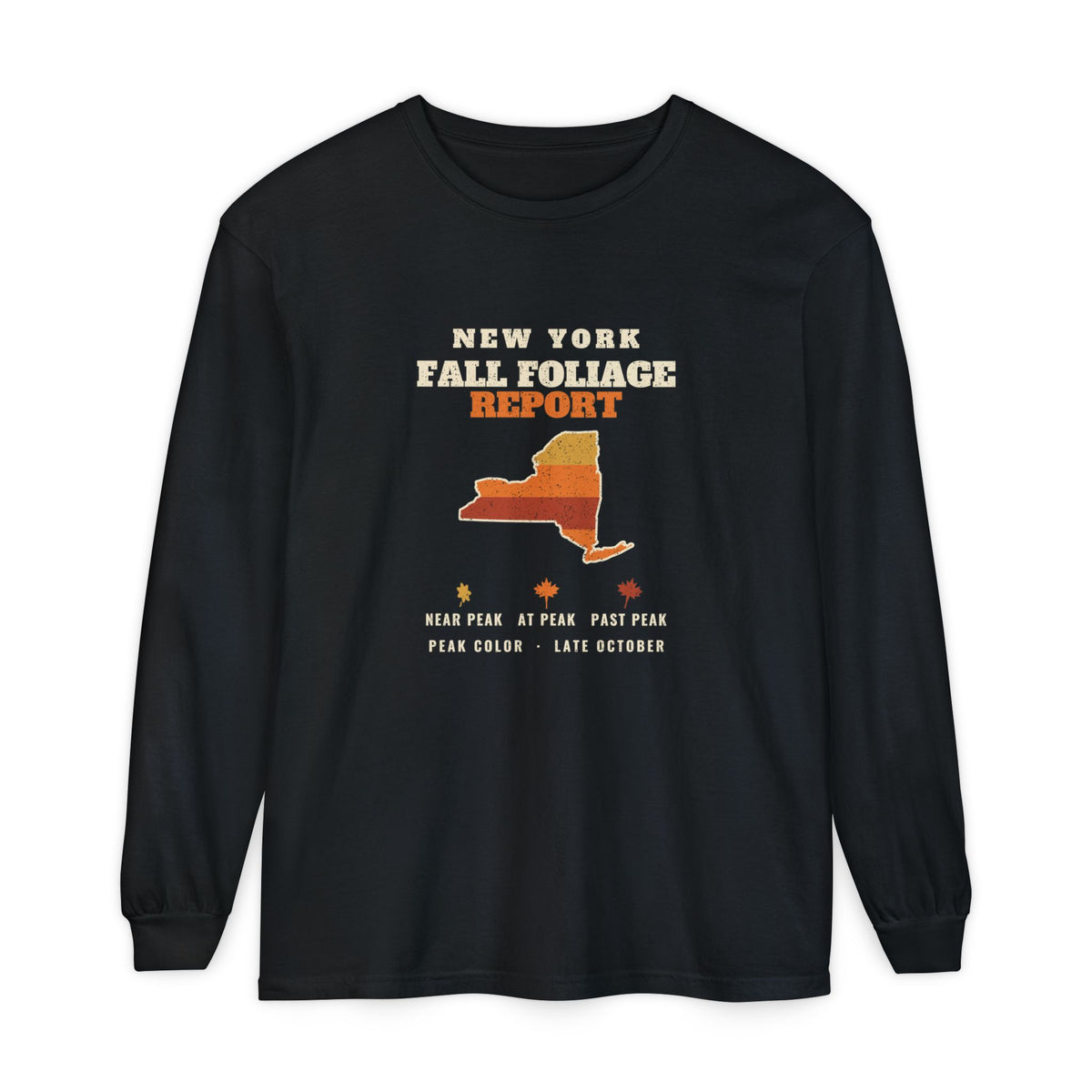 New York Fall Foliage Report Map Long Sleeve Tee