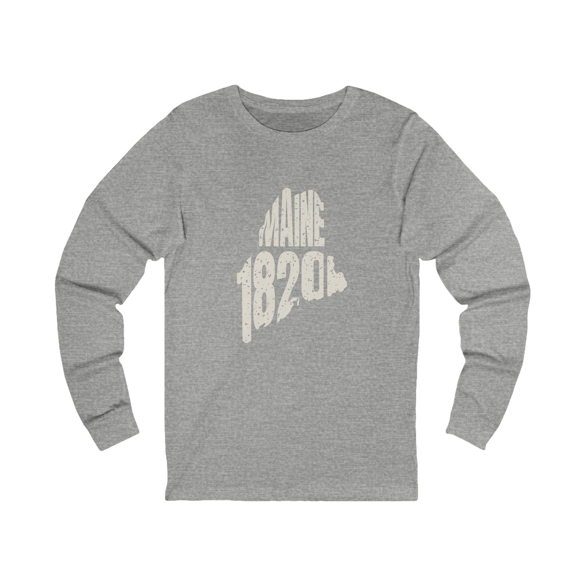 Maine Vintage Letters Map Long Sleeve Tee