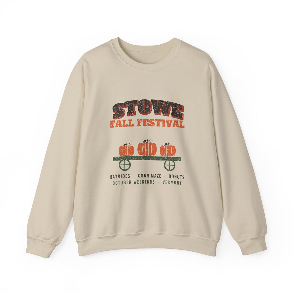 Stowe Vermont Fall Festival Hay Wagon Crewneck Sweatshirt