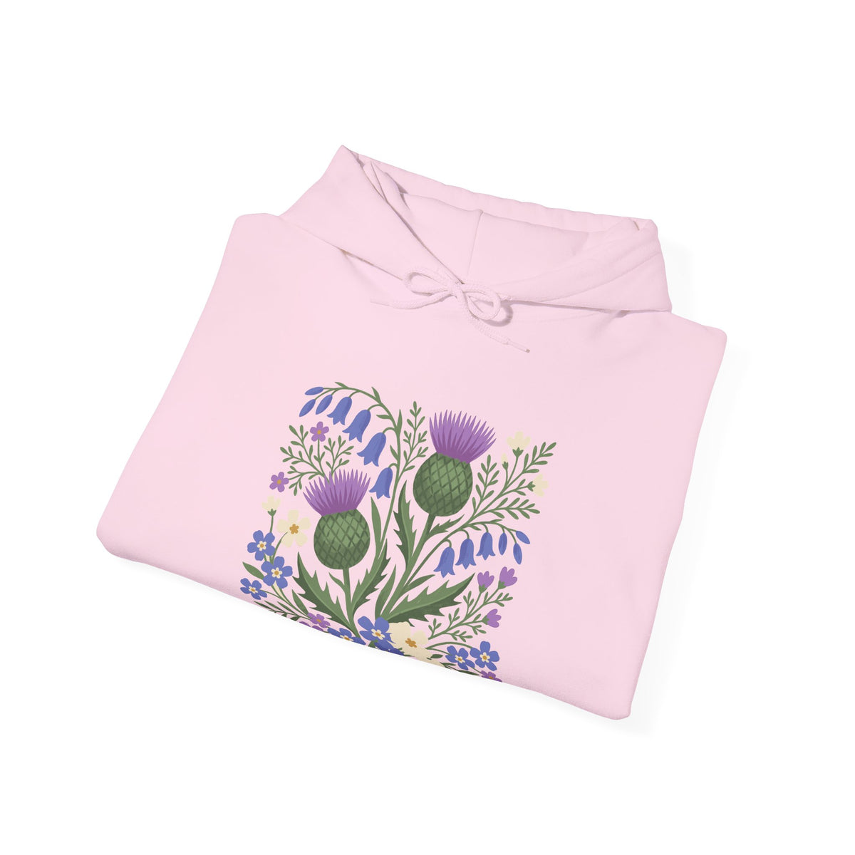 Scottish Thistle Floral Folk Art Bluebells Hoodie