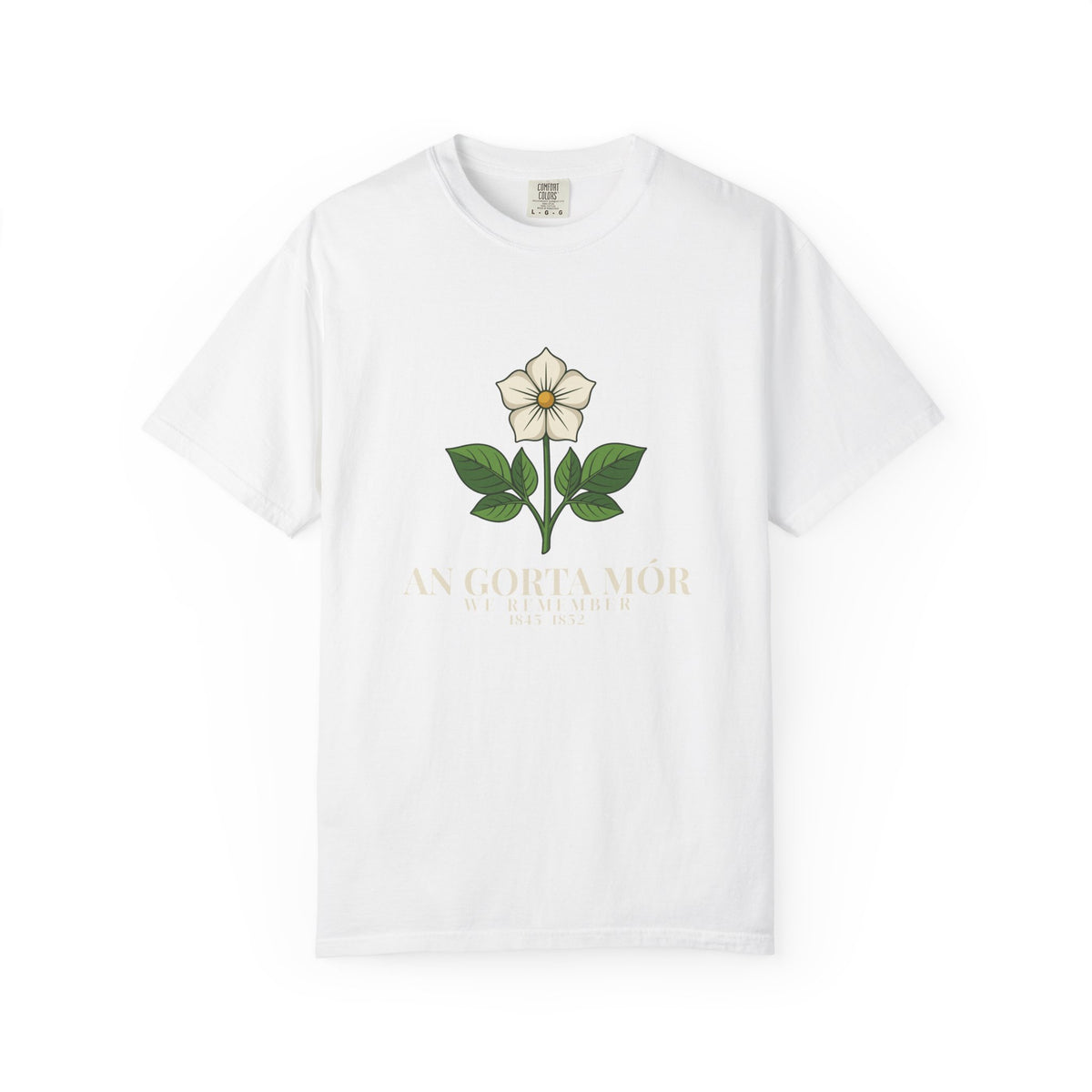 An Gorta Mór We Remember 1845-1852 Potato Blossom T-Shirt
