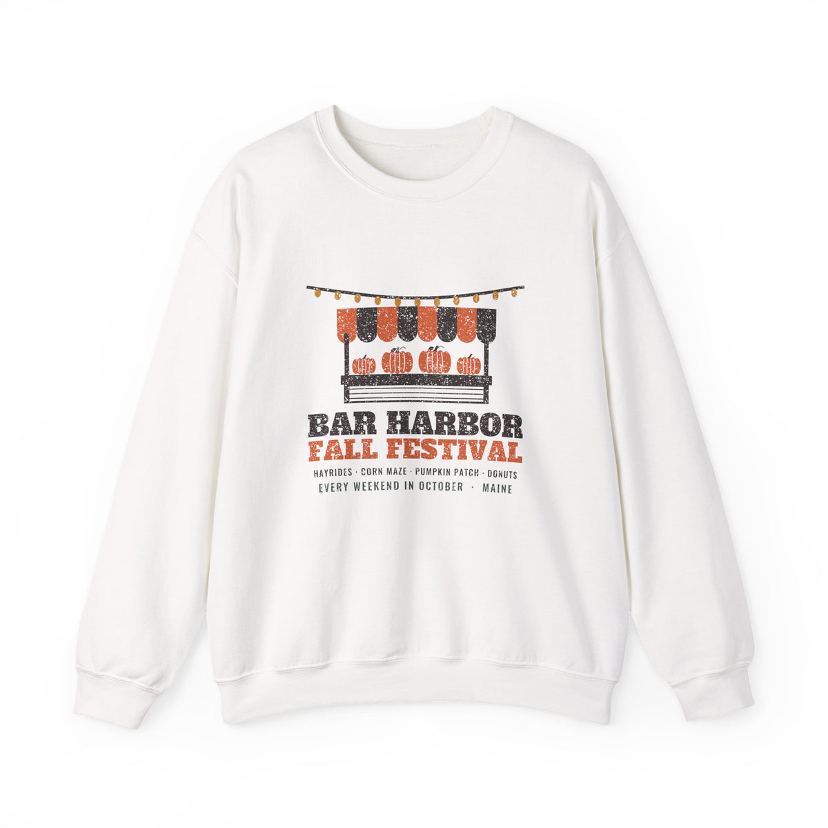 Bar Harbor Maine Fall Festival Farm Stand Crewneck Sweatshirt