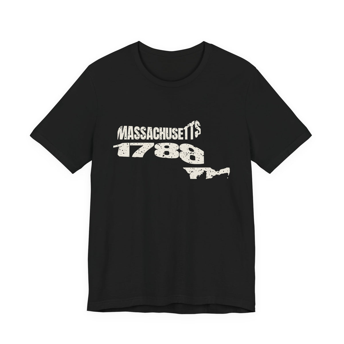 Massachusetts Vintage Letters Map T-Shirt