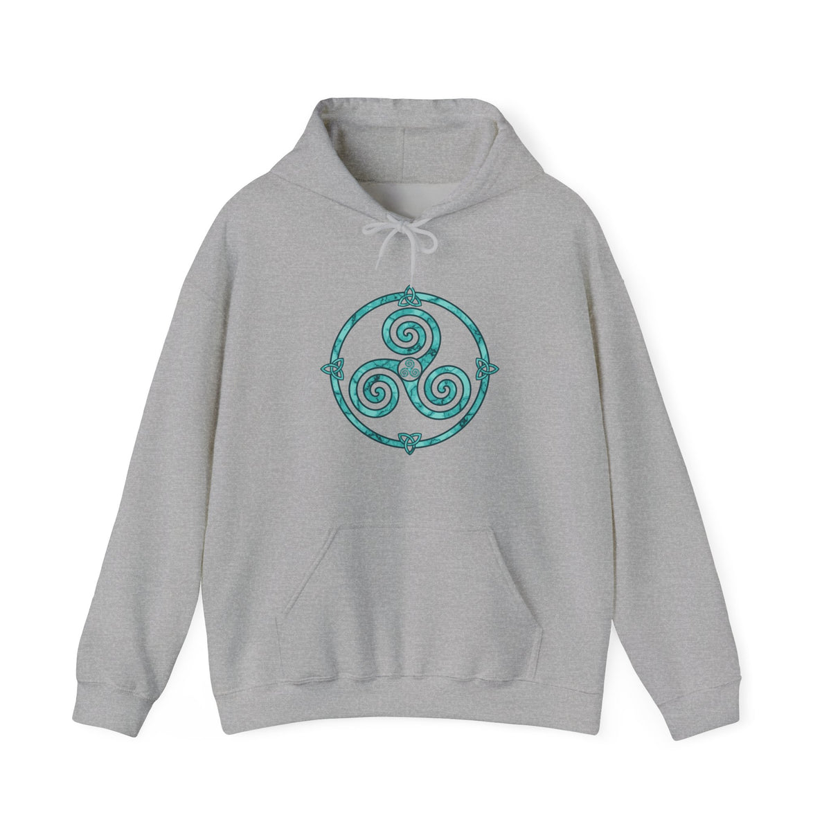 Celtic Triskele Spiral Trinity Knot Turquoise Hoodie