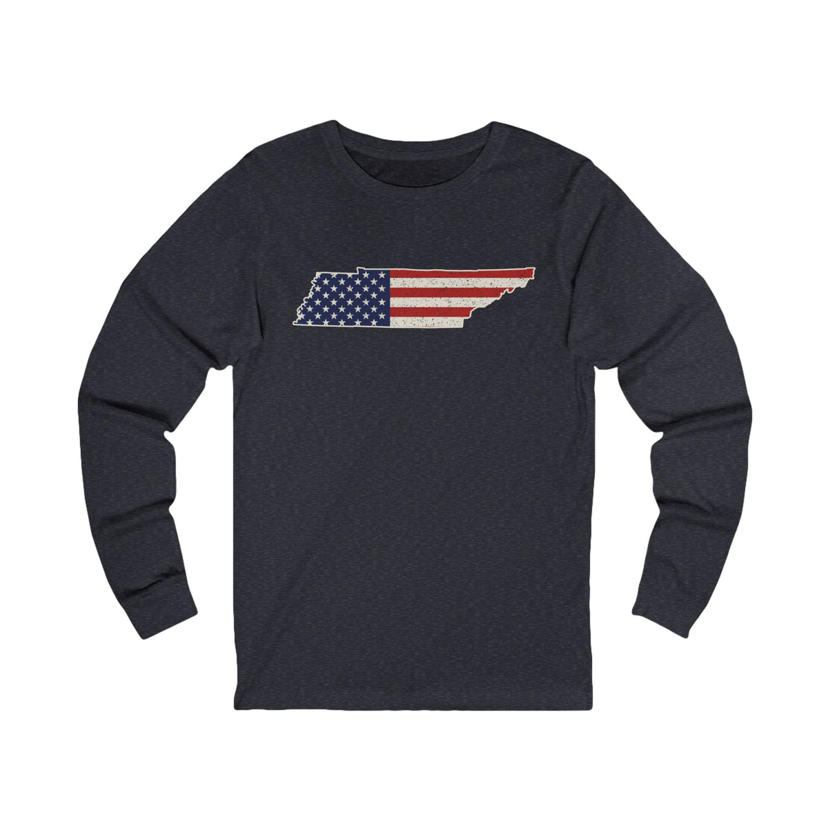 Tennessee American Flag Map Long Sleeve Tee