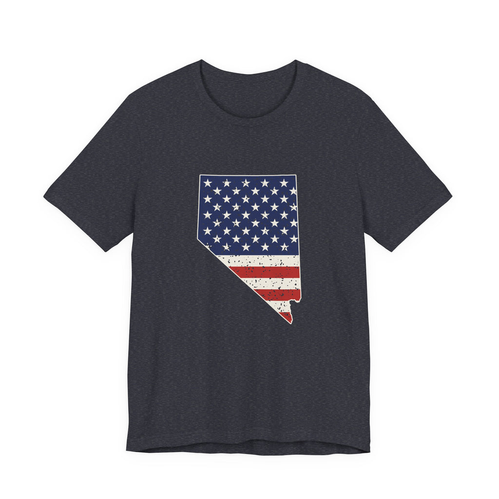 Nevada American Flag Map T-Shirt