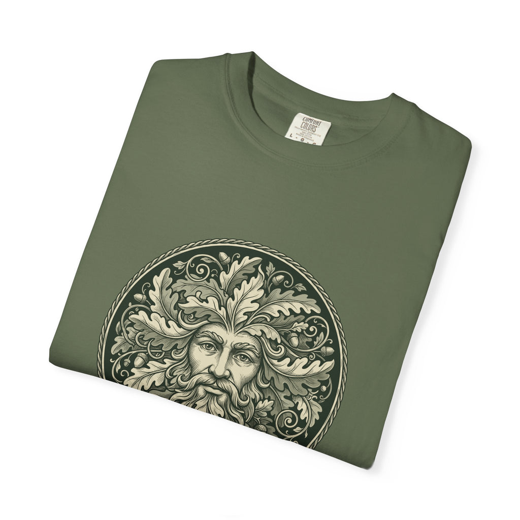 Green Man Oak Leaf and Acorn Medallion T-Shirt