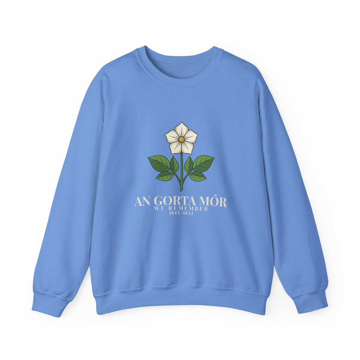 An Gorta Mór We Remember 1845-1852 Potato Blossom Crewneck Sweatshirt