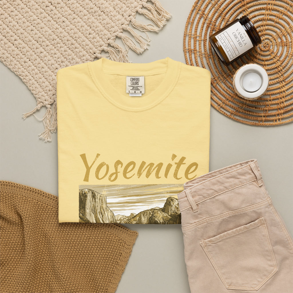 Yosemite Valley Est 1890 Granite Cliffs Engraving T-Shirt