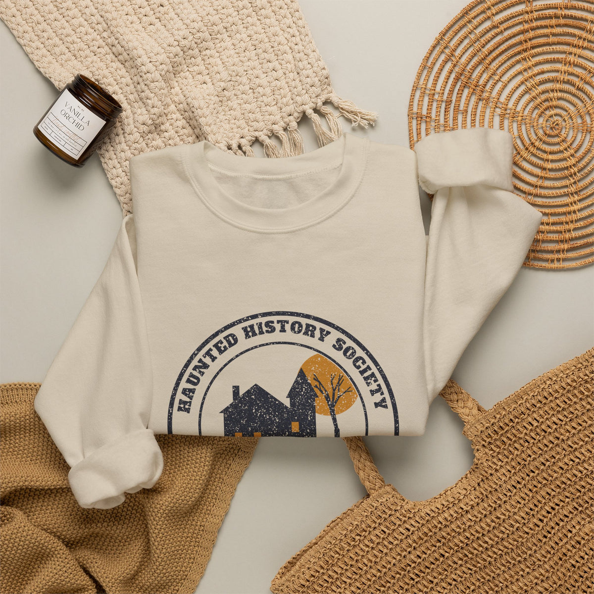 Gettysburg Pennsylvania Haunted History Society Seal Crewneck Sweatshirt