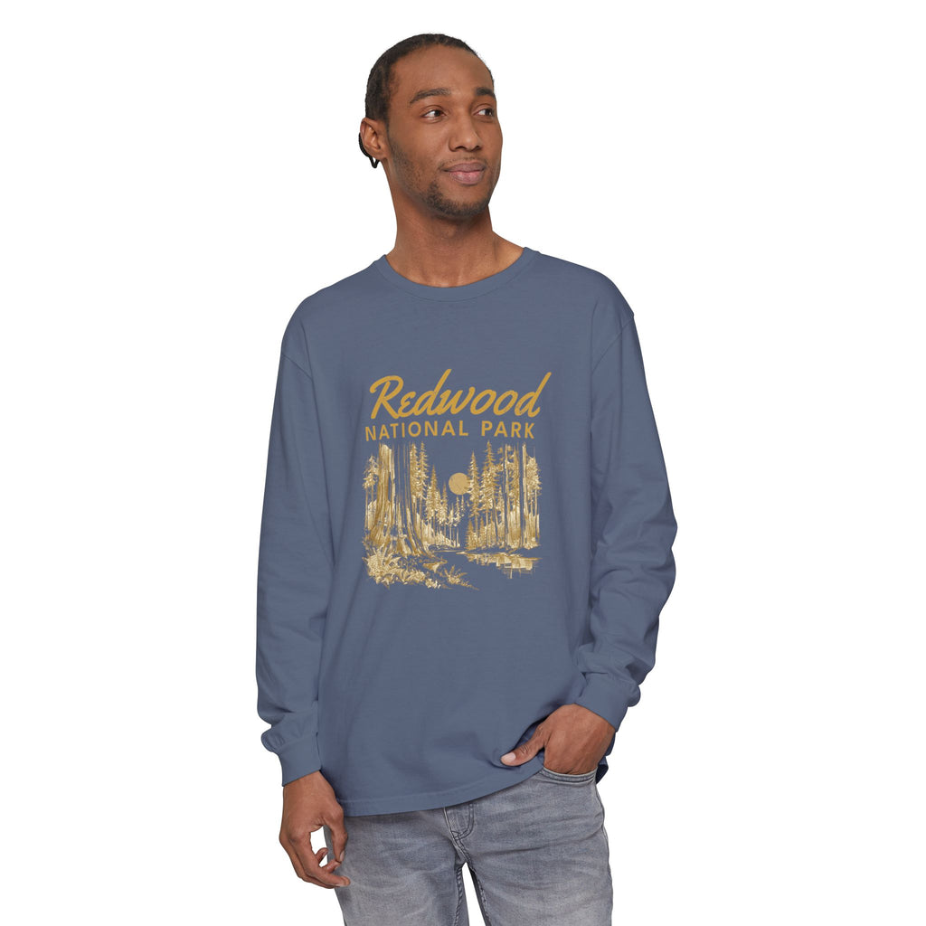 Redwood National Park Vintage Forest Sketch Long Sleeve Tee