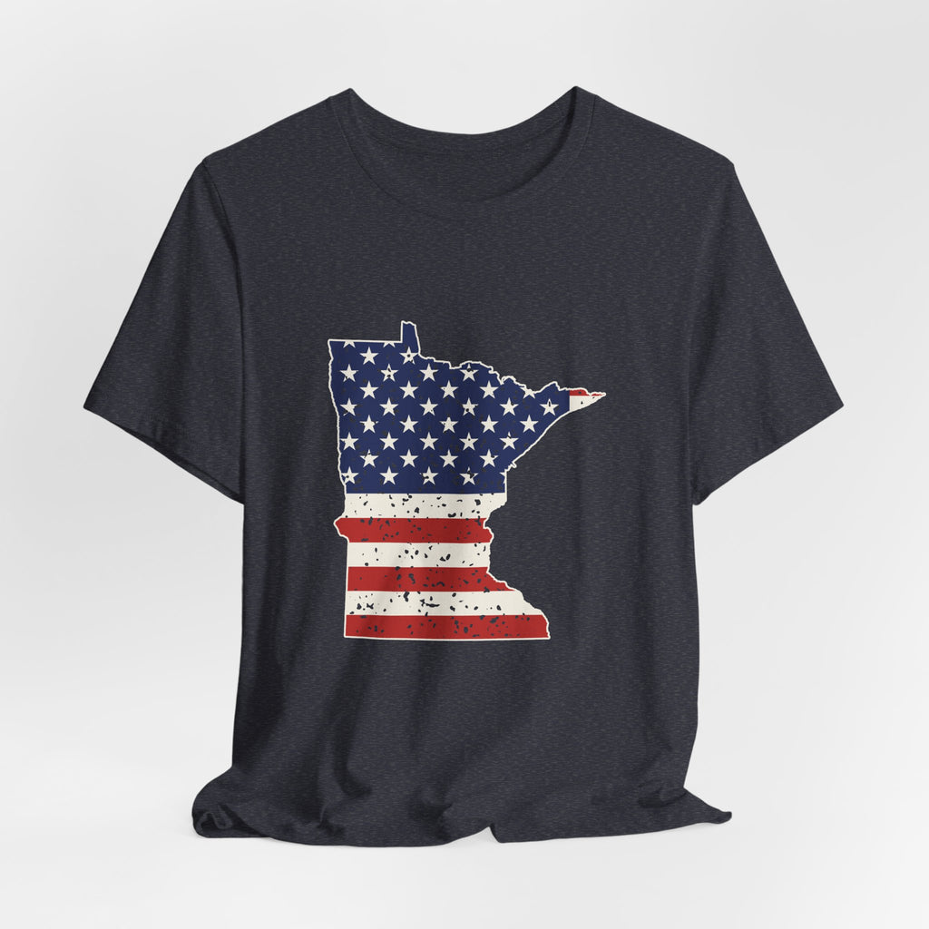 Minnesota American Flag Map T-Shirt
