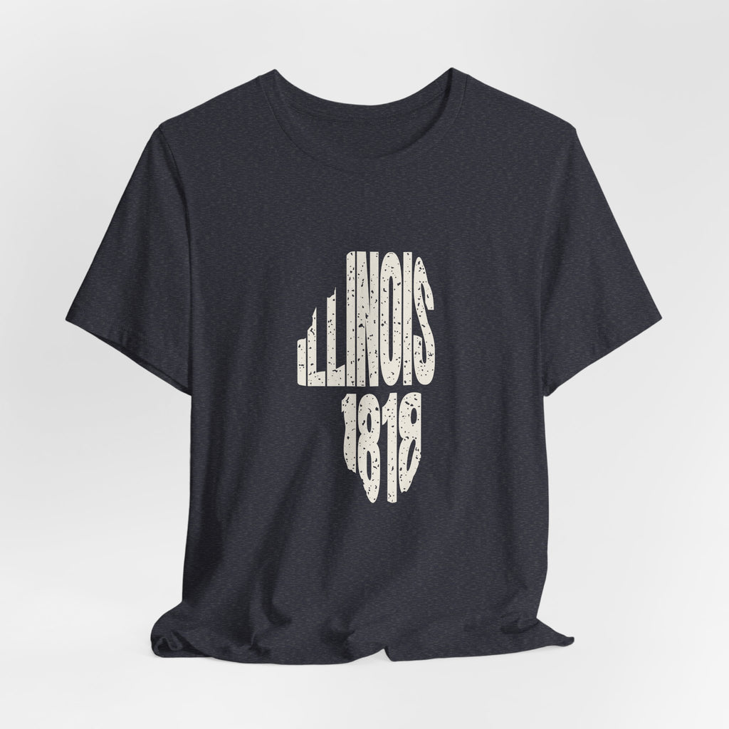 Illinois Vintage Letters Map T-Shirt