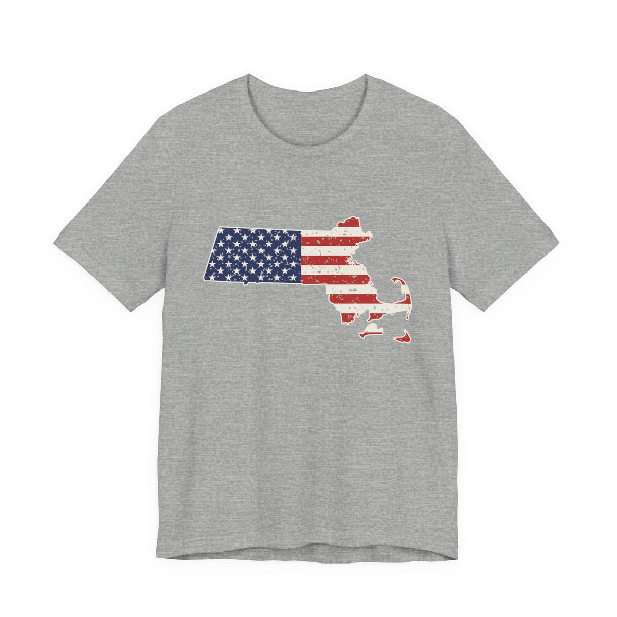 Massachusetts American Flag Map T-Shirt