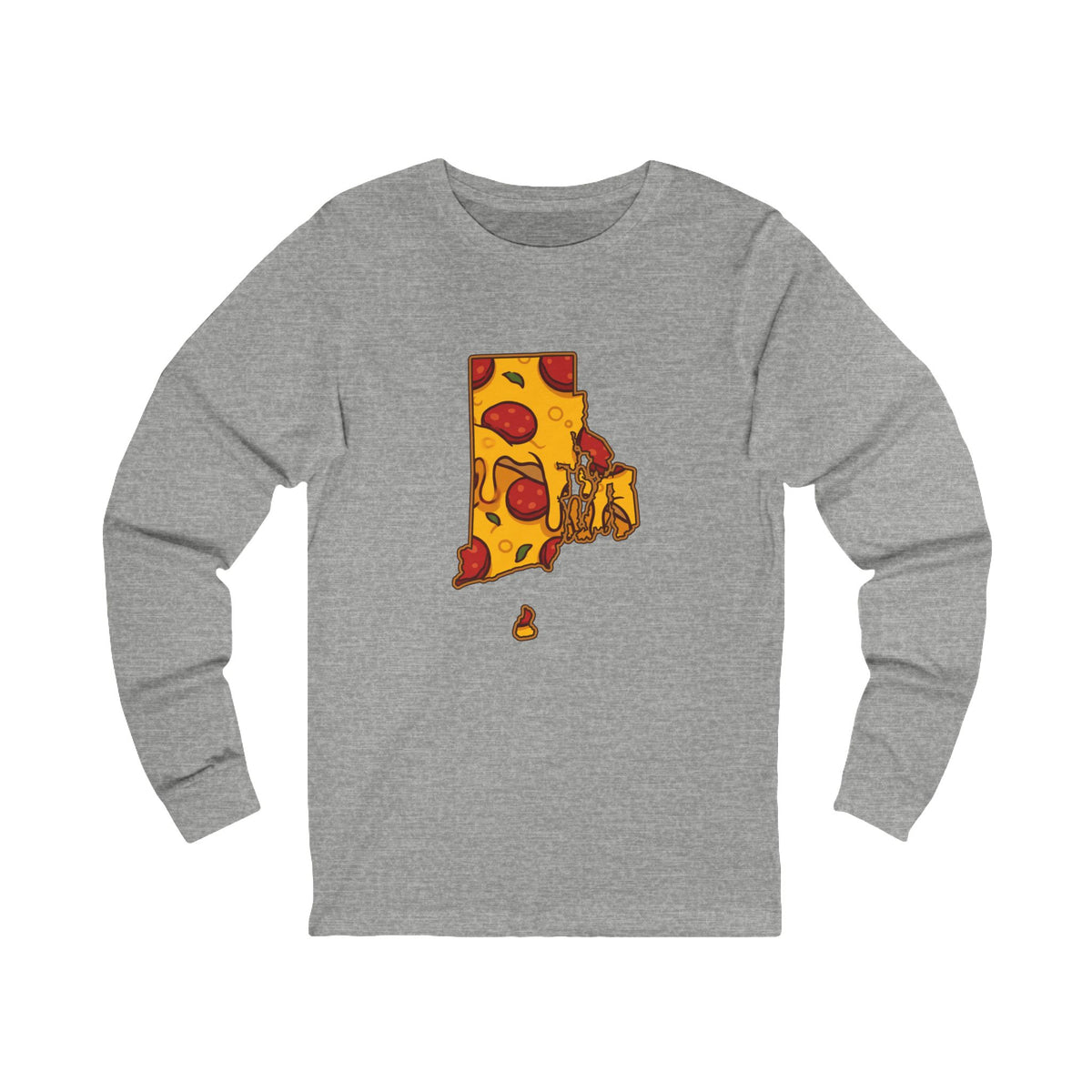 Rhode Island Pizza Map Long Sleeve Tee
