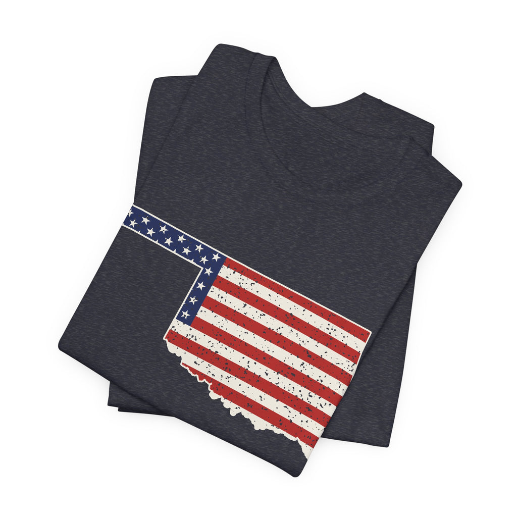 Oklahoma American Flag Map T-Shirt