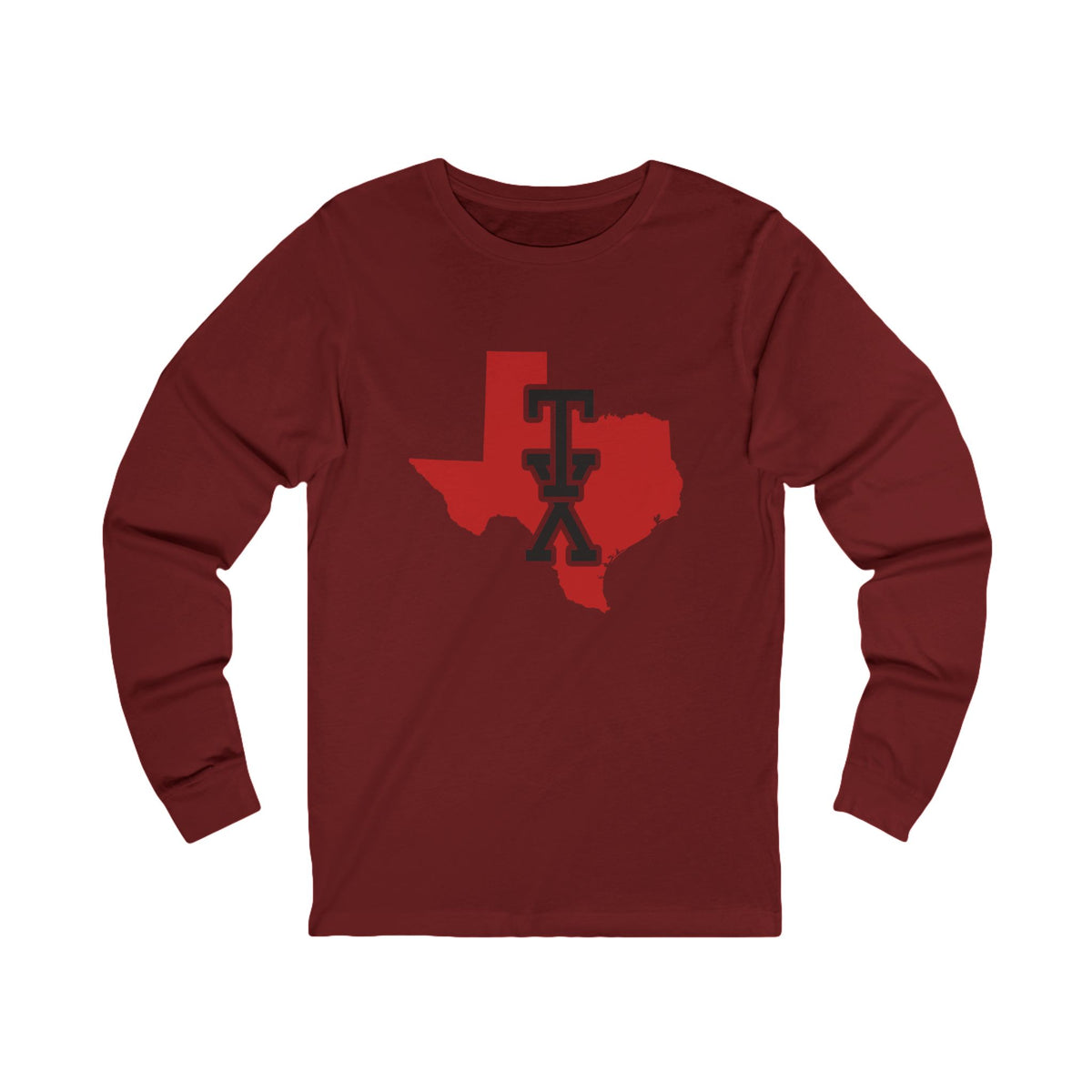 Texas Varsity Monogram Map Long Sleeve Tee