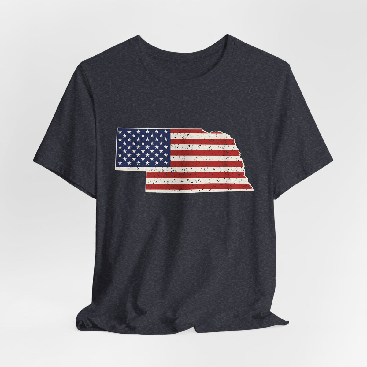 Nebraska American Flag Map T-Shirt