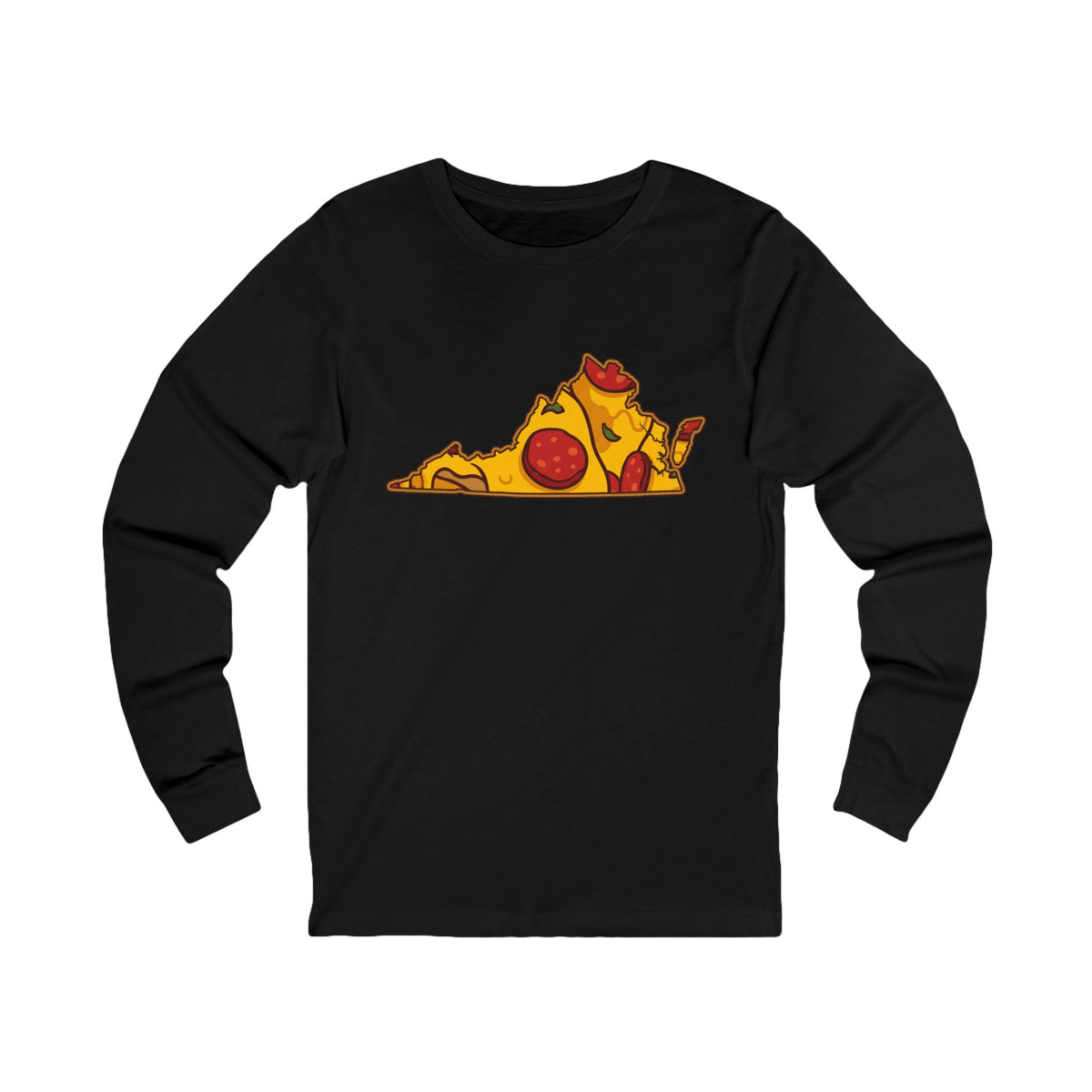 Virginia Pizza Map Long Sleeve Tee