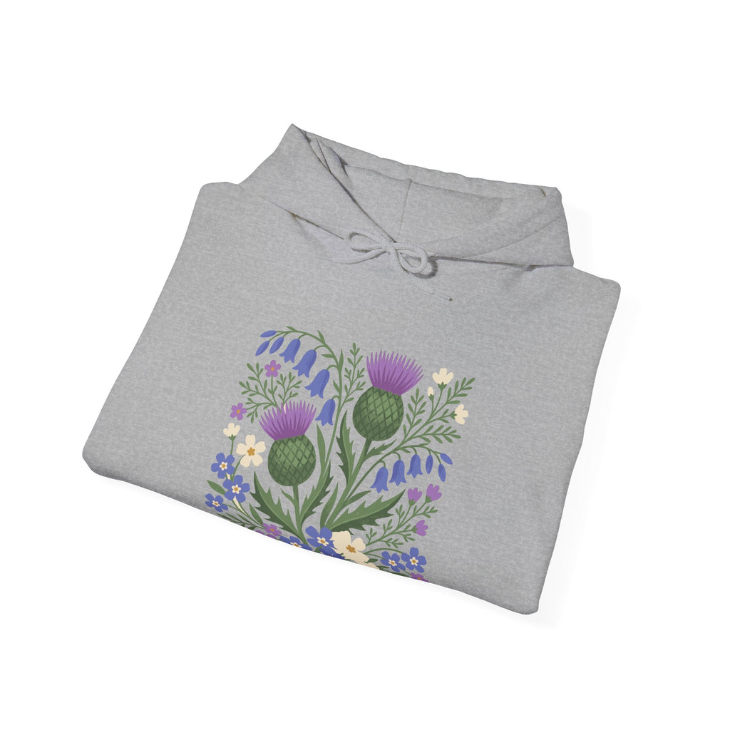 Scottish Thistle Floral Folk Art Bluebells Hoodie